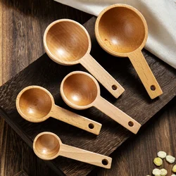 1Pc Wooden Spoons Mini Kitchen Spice Condiment Spoon Sugar Tea Coffee Scoop Short Handle Wood Spoon Kitchen Gadgets