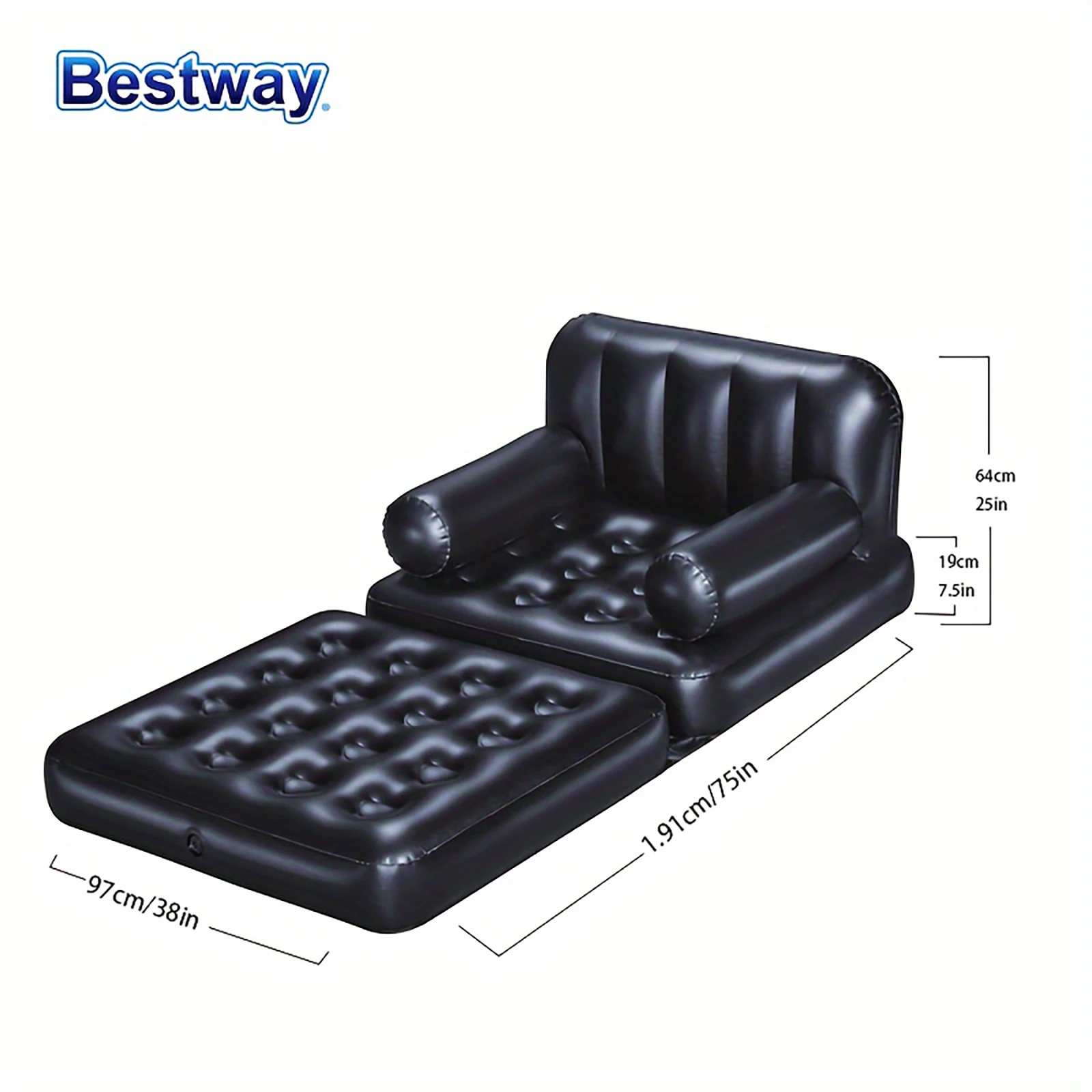 Bestway 75054 Inflatable Sofa, Outdoor Blow Up Sofa Bed Inflatable Sofa, Adult Inflatable Chair, Double Bed Size