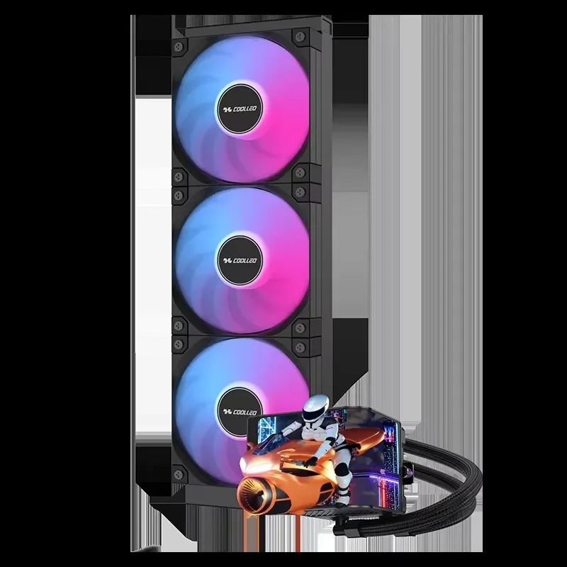 for ICE REALM VISION 360 BK ARGB Curved Screen Water CPU Cooler Liquid Cooling for LGA115X 1200 1700 1851 AMD Computer