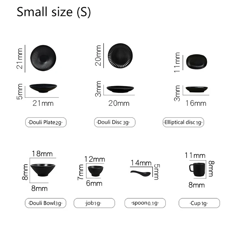 7 قطعة/المجموعة دمية صغيرة طبق الزخرفية زخرفة مخطط أدوات المائدة والأواني نموذج اكسسوارات أثاث المطبخ لعب الاطفال #6