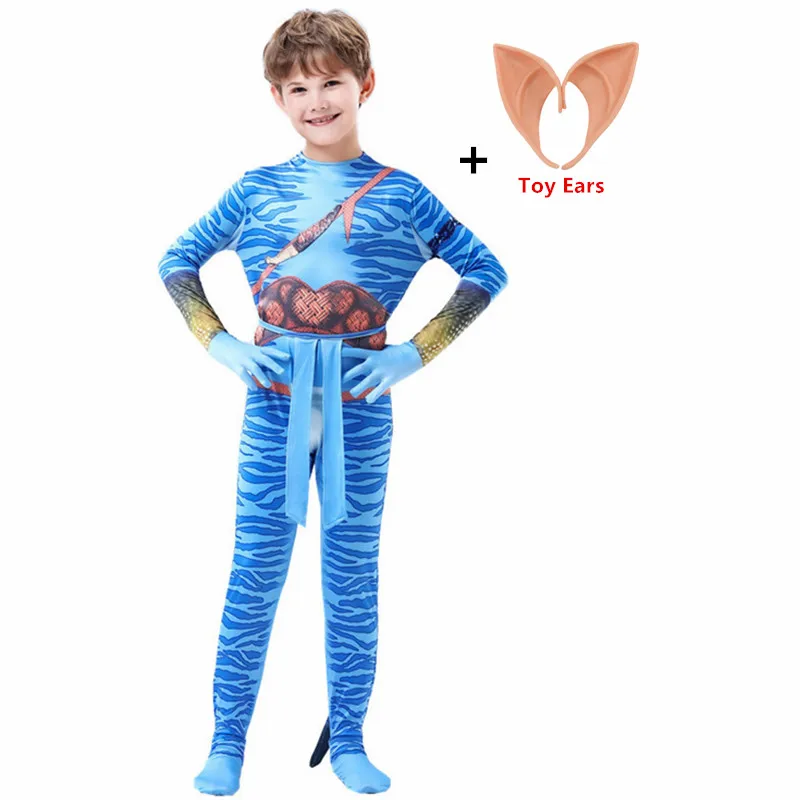 Avatars Costume for Kids Cosplay Jumpsuit Avataring The Way of Water Cosplay Bodysuit Christmas Halloween Costume for Boy Girl