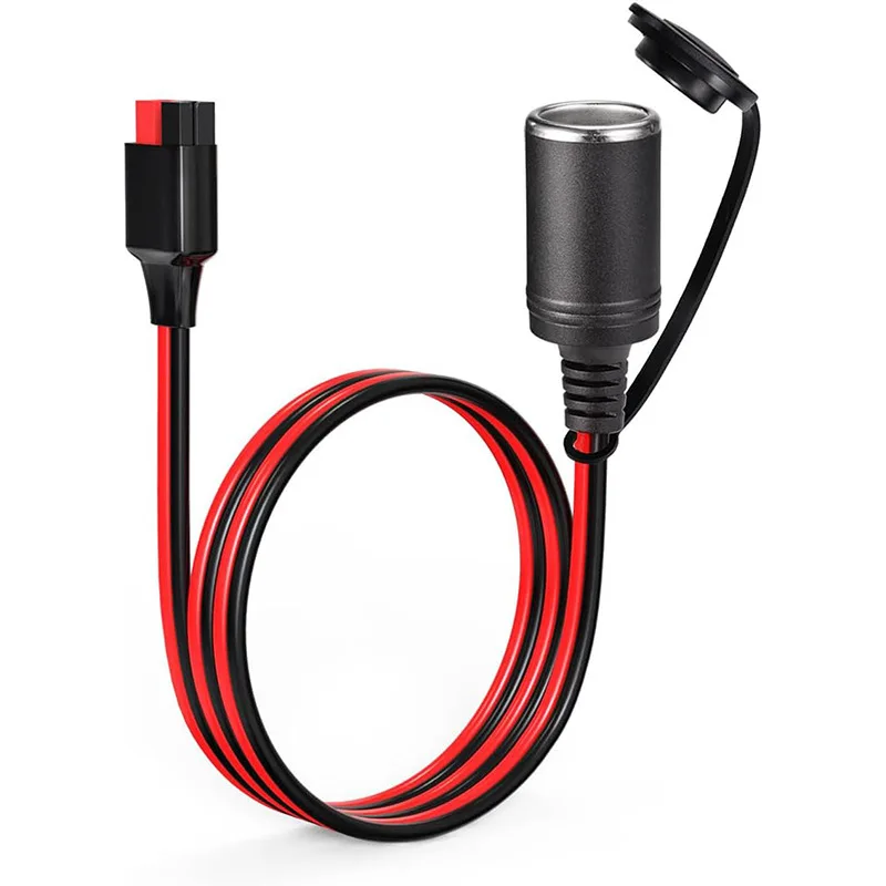 

12AWG Cigarette Lighter Female Socket with Dust Cover Power Cord Anderson Solar Connection Cable