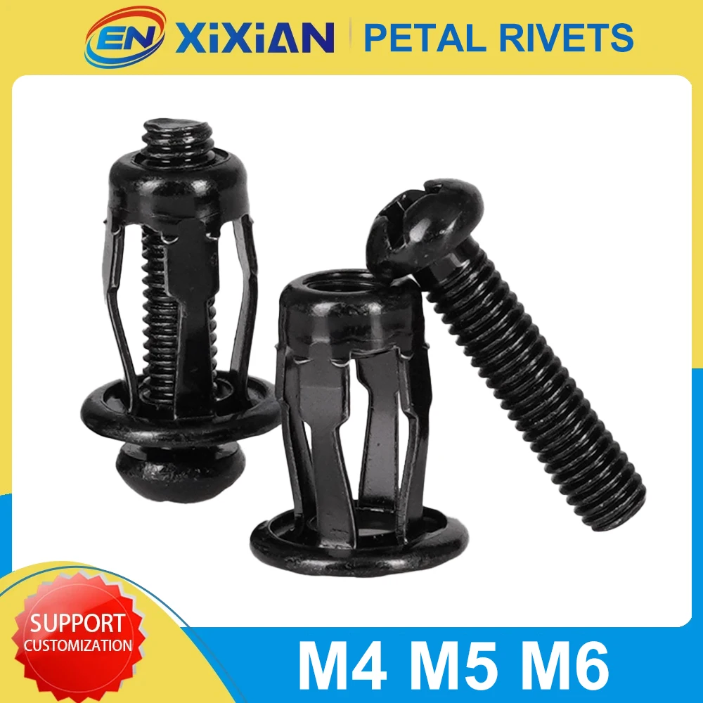 

M4 M5 M6 M8 Petal Rivets Nut Carbon Steel Lock Nut Bolt Hollow Iron Aluminum Rivet Gun Riveter Fixed Screw For Car License Plate