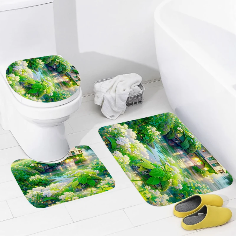 home bathroom floor mats Modern Nordic style Bath Foot mat modern bathroom accessories rug Toilet mat Bathtub anti-slip carpet