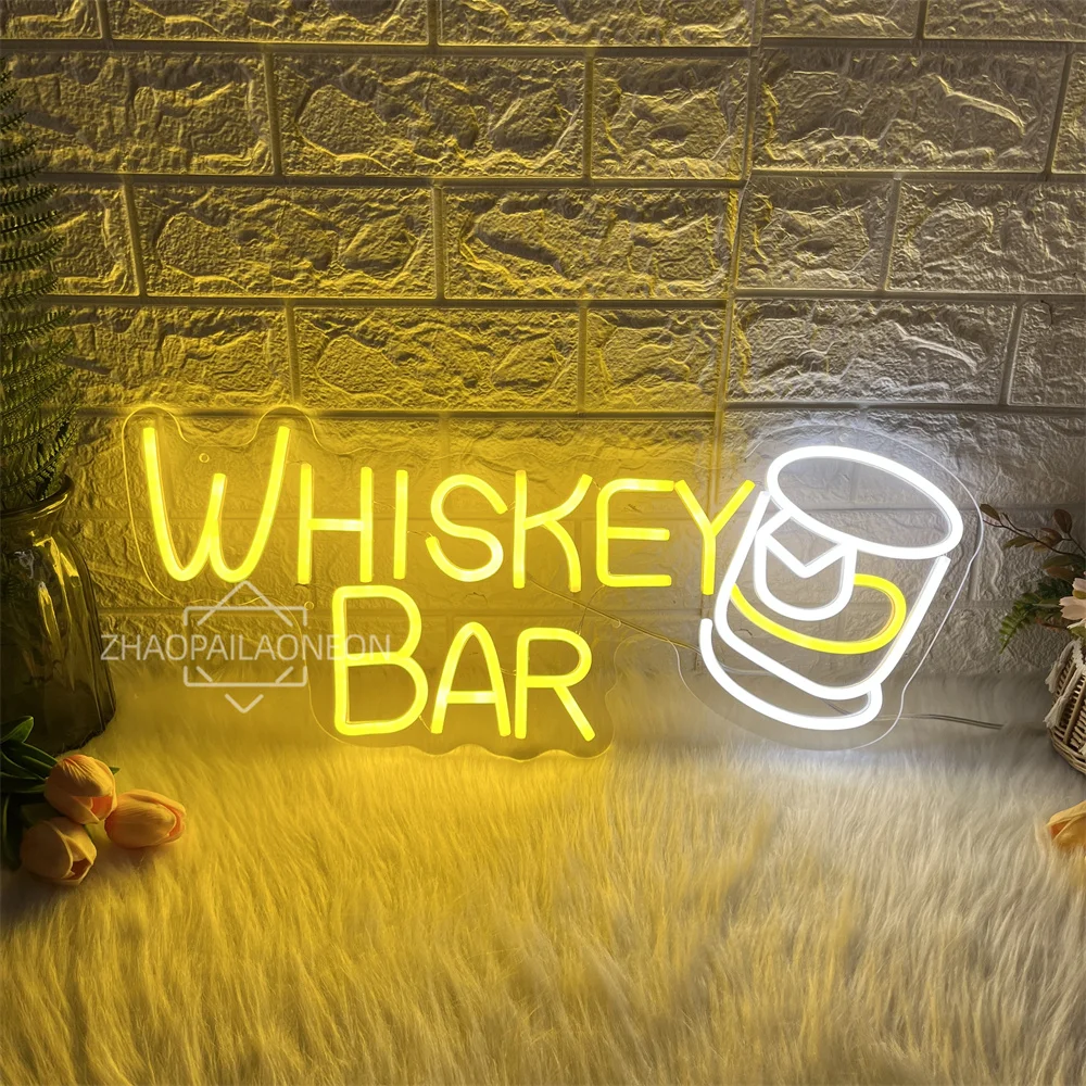 

Whiskey Bar Neon Sign Wall Art Bar Pub Decor Neon Light For Kitchen Restaurant Decoration Business Shop LED Neon Signs