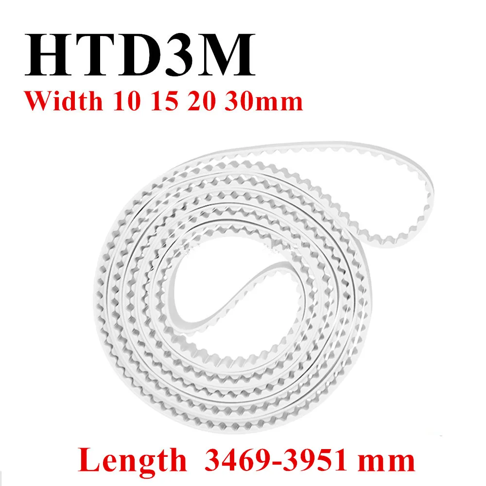 

HTD3M Polyurethane Steel PU Loop Synchronous Belt Width 10 15 20 30mm Length 3465-3951mm Ring Connection Timing Belt