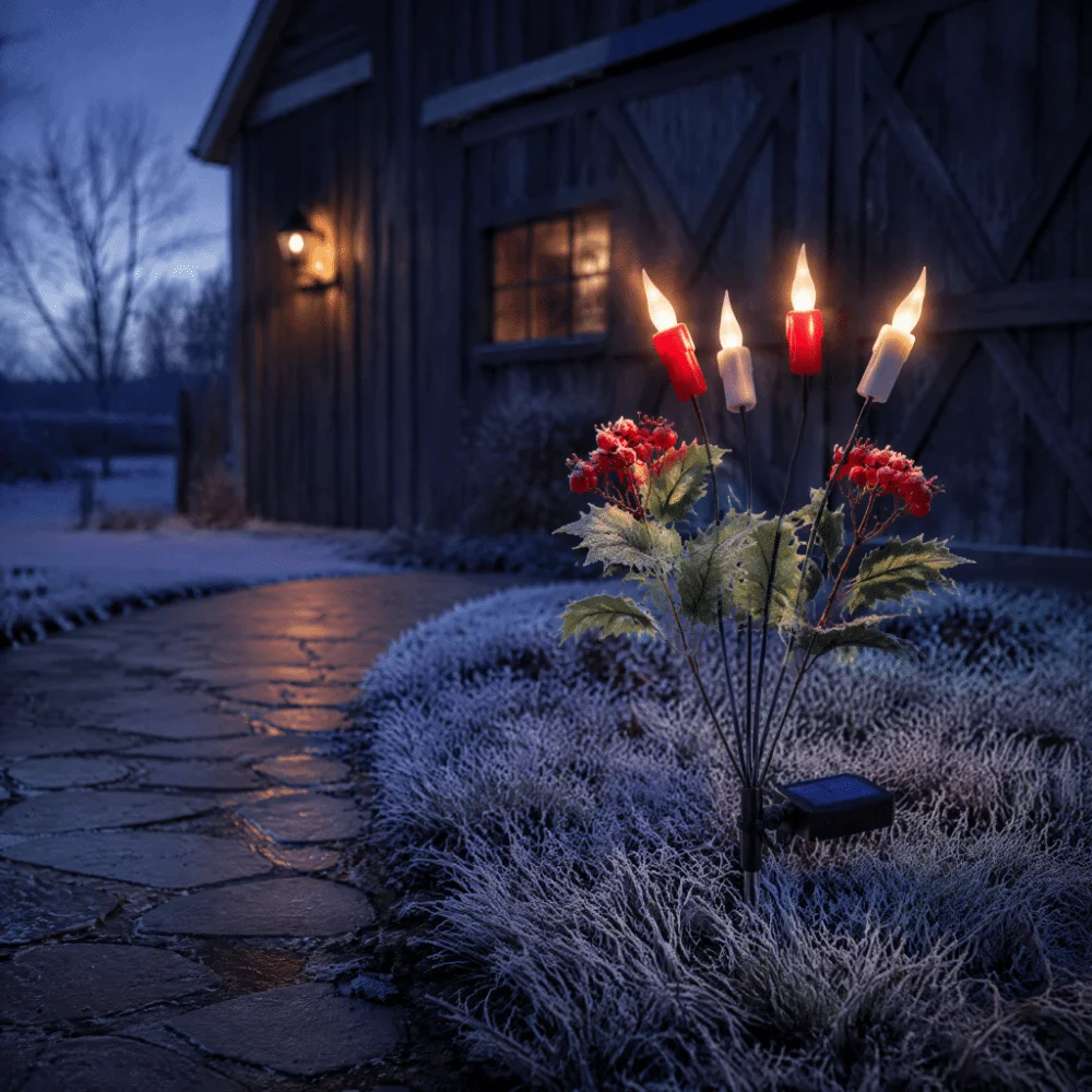 Waterproof Solar Candle Lamp Stake Light LED Solar Garden Lamp Candle Design Weather Resistant Simulation Candle Light