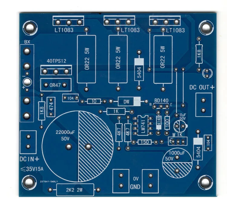 LT1083 / LT1084 / LM338 Parallel Regulated Power Supply Board Linear Regulated Power Supply Board