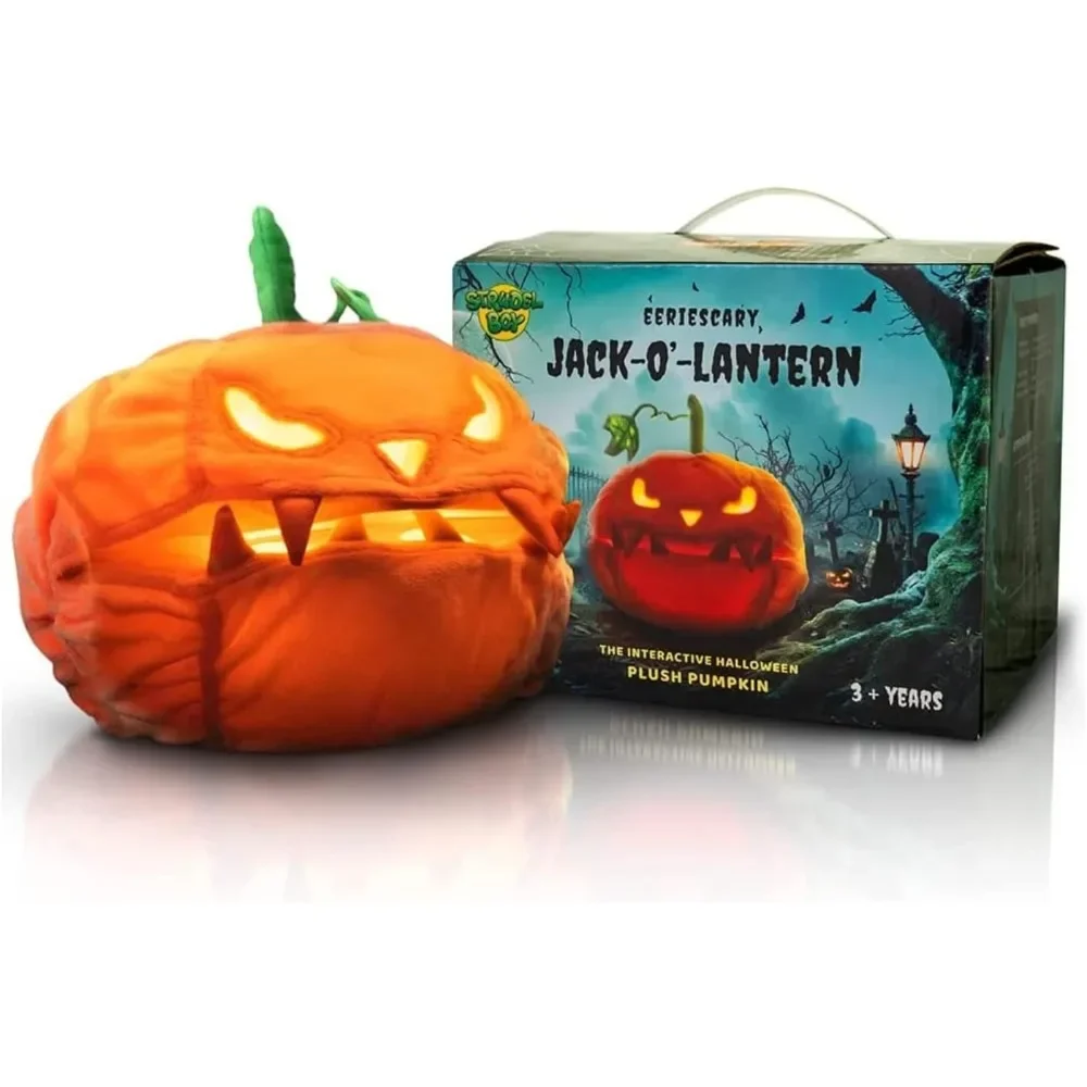 

Strudel Boy - Eeriescary Jack-O-Lantern, Talking Pumpkins, Talking Halloween Animatronics, Pumpkin Plush Toy, Light-Up Halloween