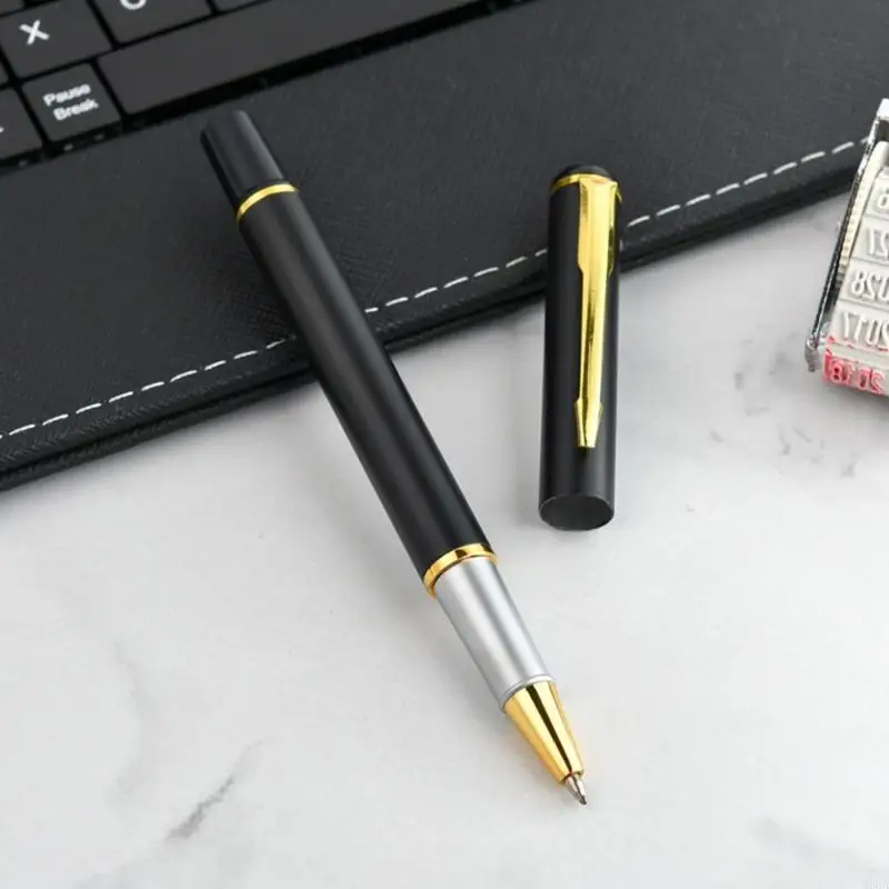 Bolígrafo firma metal con 2 recambios Bolígrafo metal Clip bolsillo resistente 0,5 mm