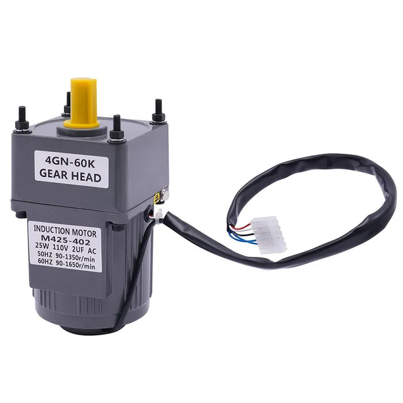 Variable Speed Gear Motor 110V 25W gear Motor Single-Phase Reversible Electric Gear Reduction Motor Kit with Speed Controller