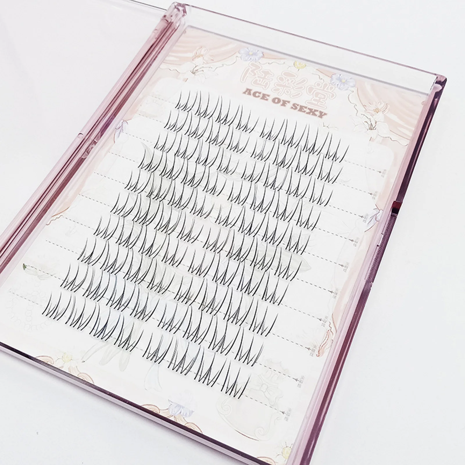 الكورية ACE الرموش الصناعية شفافة الجذعية الأسود الألياف الاصطناعية الفردية جلدة مجموعات الجنية الطبيعية لاش تمديد ماكياج