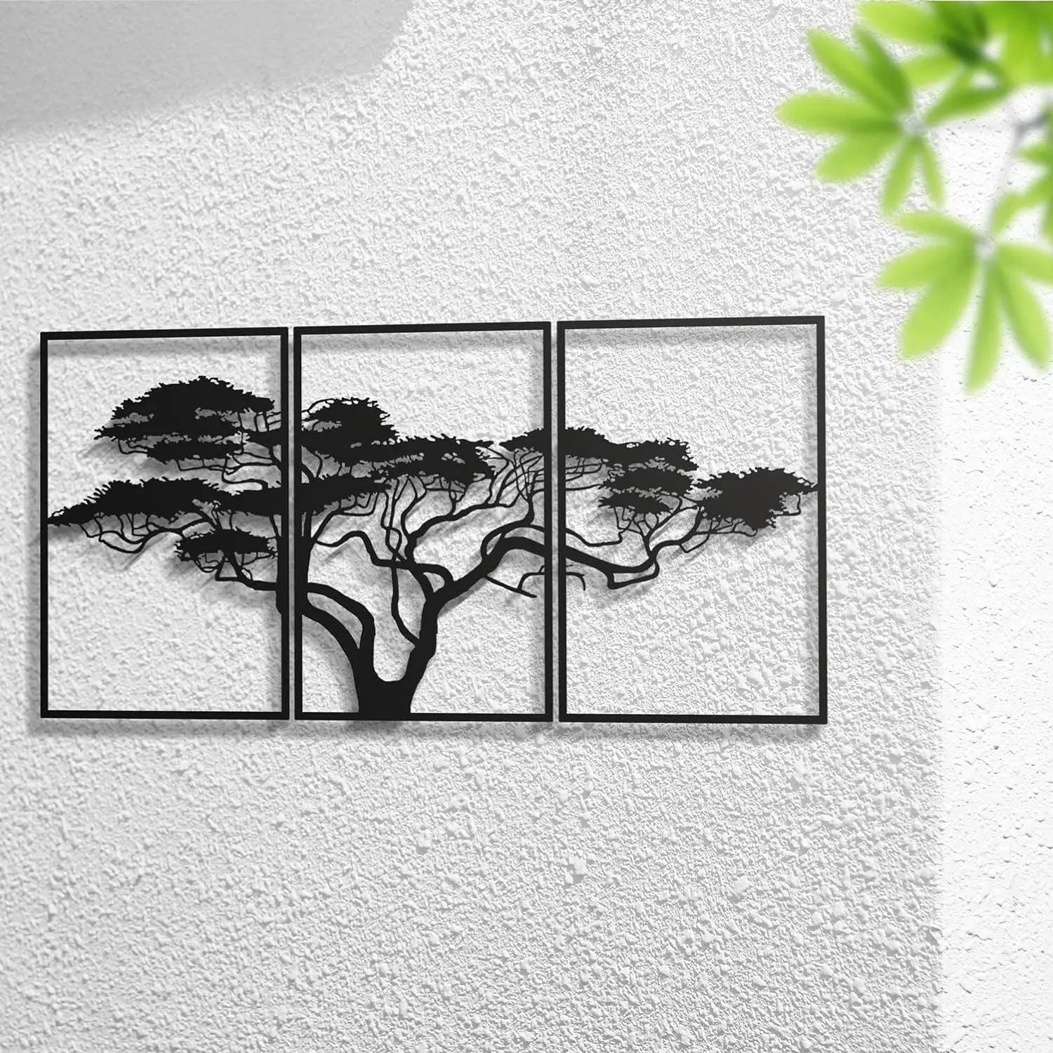 Promotion 3pcs Black Metal home Art Decor Tree Of Life Metal Tree Art Sign Metal Wall Decoration Housewarming Gift Wall Hanging