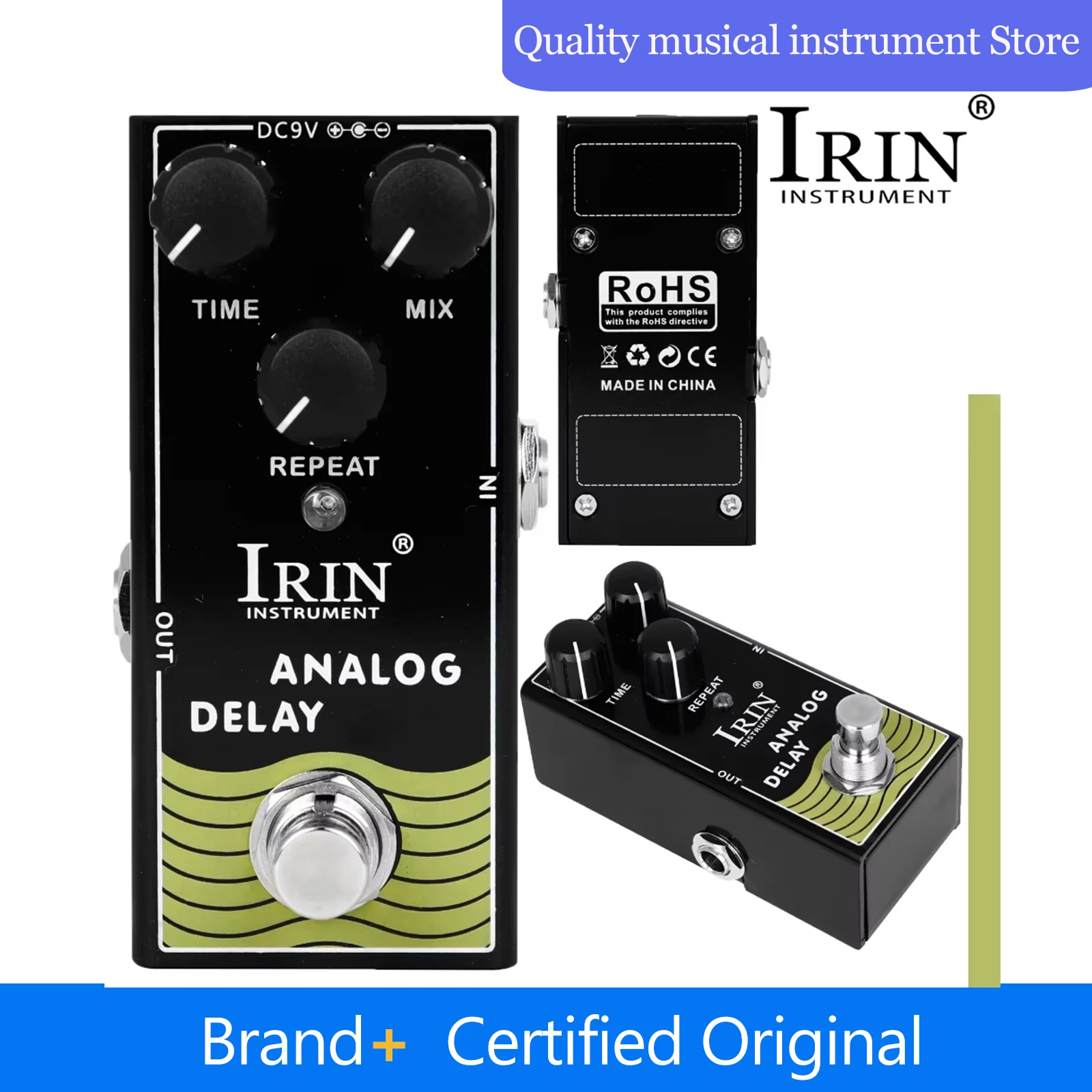 

IRIN RF-10 Electric Guitar Effects Pedal ANALOG DELAY Monoblock Effects True Bypass Designed Guitar Instruments Accessory