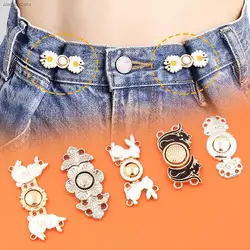 Jeans Waist Buckle Waist Closing Tighten Waist Button Detachable Metal Pins Adjustable Waist Clip Waist Ornaments Buttons Skirt