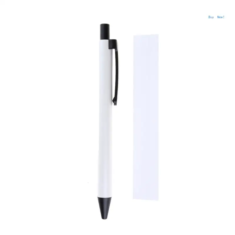 Retractable Ballpoint Pen for Heat Transfer, Sublimation Pens Blank with Shrink Films for Full Printing Ballpoint Pens