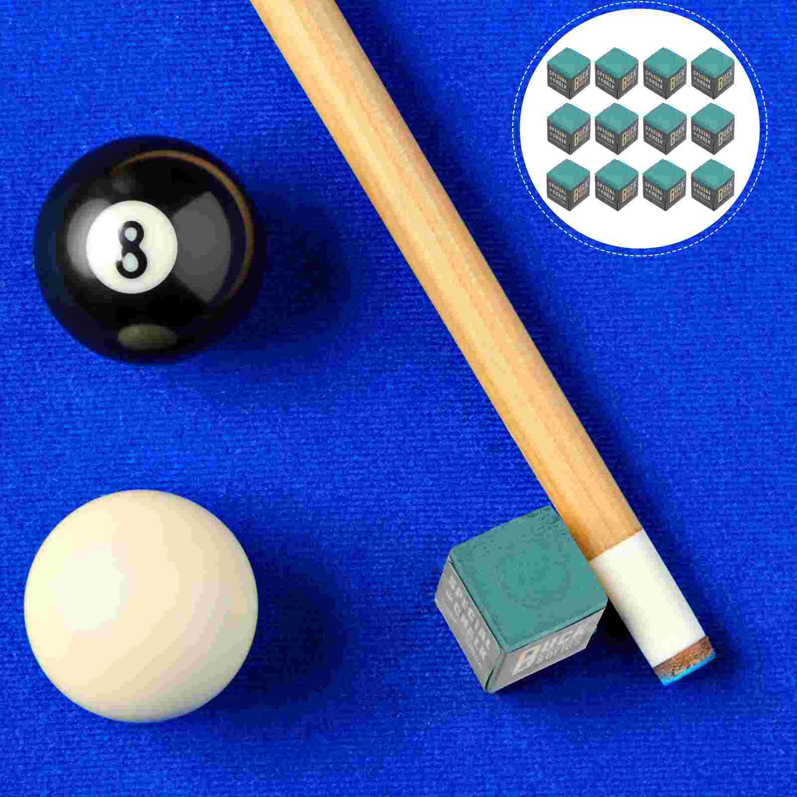 12 Pcs Billiard Accessories Pool Cue Supplies Snooker Club Chalks Friction Increasing Powder Billiards Equipment Game Chocolate