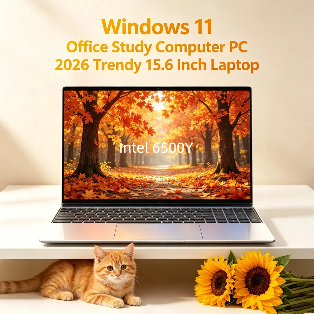 

Modish 15.6" Slim Laptop Intel 6500Y 32GB RAM 2TB SSD 5000mAh Fingerprint & Backlit Keyboard Windows 11 Gaming Notebook