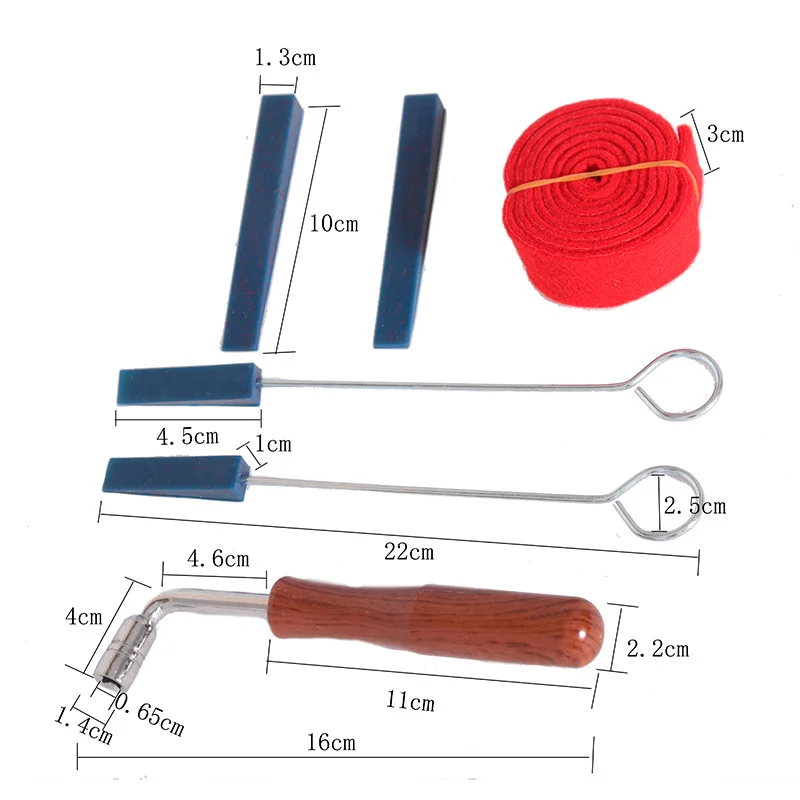 6 Pçs/set Piano Tuning Lever Tools Kit Mute Hammer DIY Set Piano Wrench Tuner Tuning Couro Fork Tuning Stick Tuning Tape