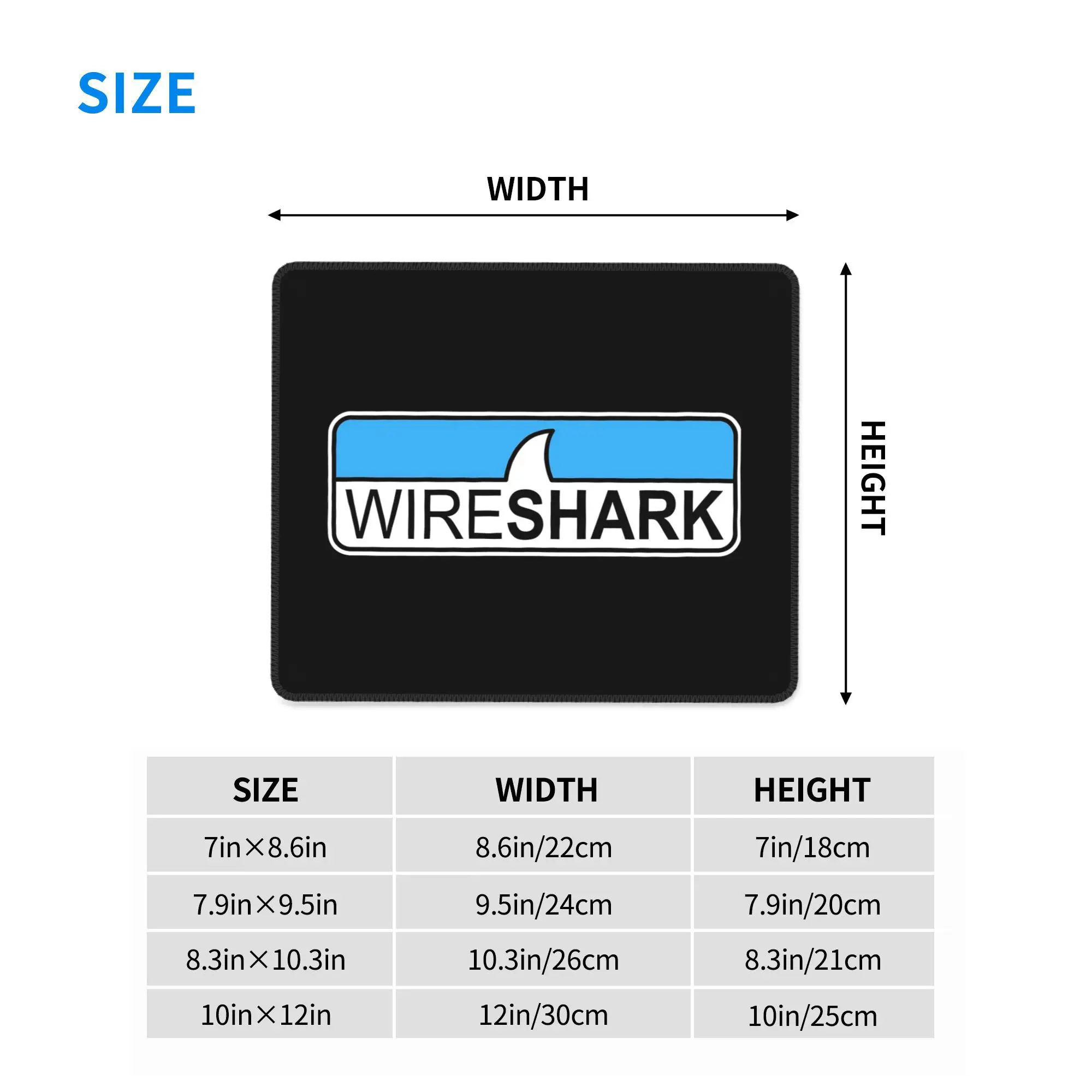 Wireshark Hi-Res Logo لوحة ماوس أفقية لوحة مفاتيح الكمبيوتر ماوس حصيرة ألعاب الكمبيوتر المحمول حصيرة مكتبية ملحقات المكتب مفارش الطاولة