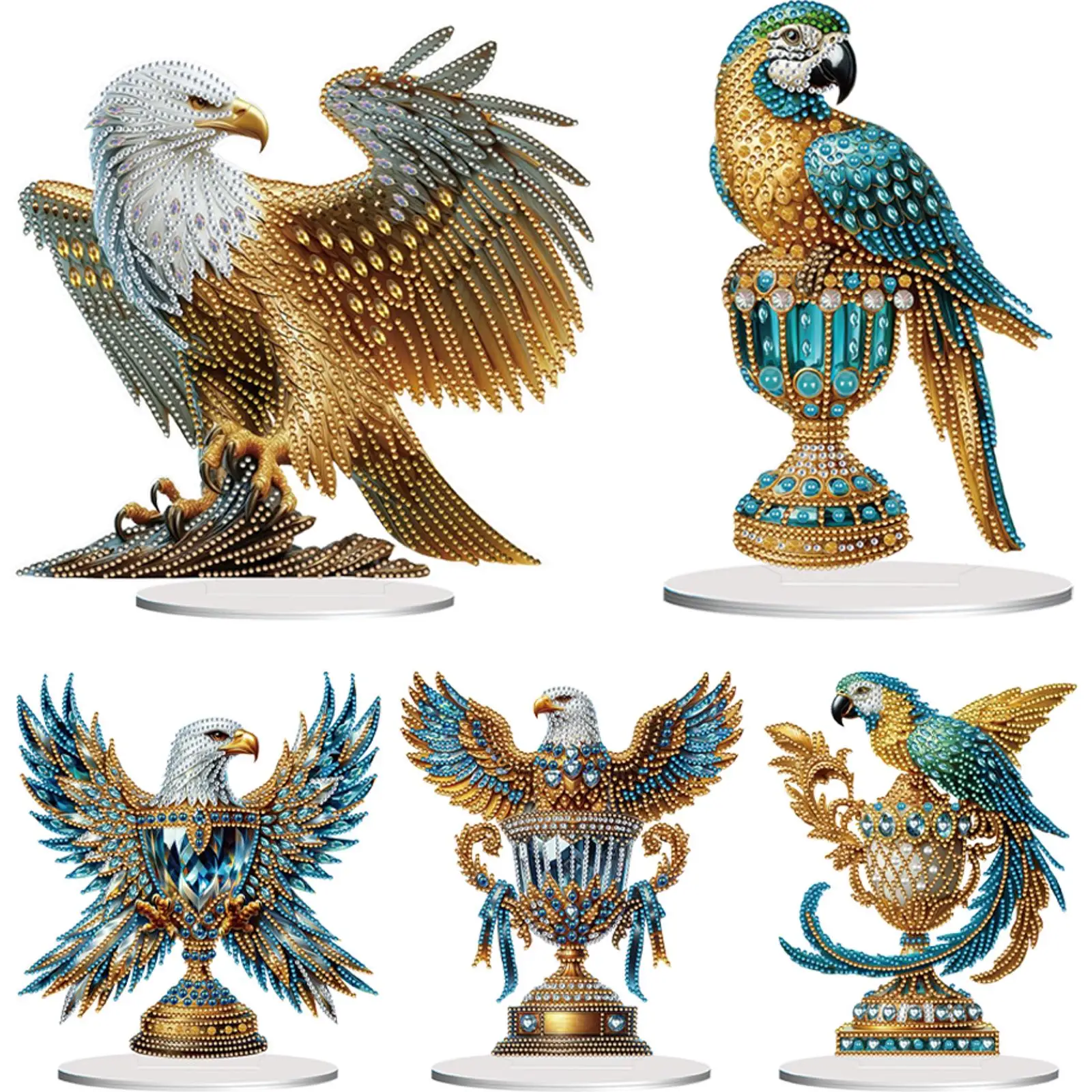 

Acrylic Special Shape Eagle Trophy Table Top Diamond Painting Ornament Kits Rhinestones Desktop Ornaments for Home Office Decor