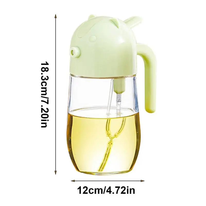 2 In 1 Glass Oil Spray Bottle 600ml Transparent Glass Oil Dispenser Bottle Kitchen Oil Container Cooking BBQ Grilling Tools