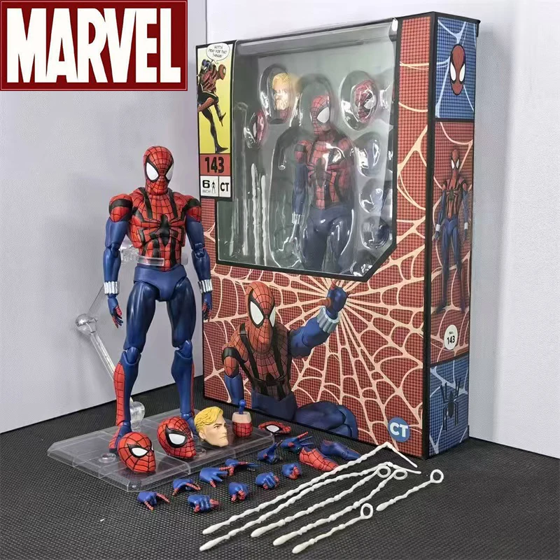 

CT Mafex 143 Ben Reily Spiderman Action Figure Toys Movable Multi-Accessories Spider Man Figures Statue Model Doll Ornament Gift