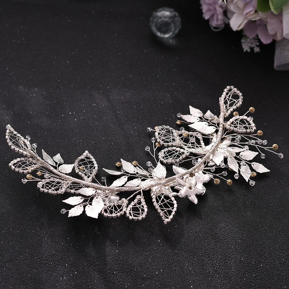 Bride Headbands With Shinning Rhinestone Crystal Guest Wedding Headdress Hair Accessories Bridal Headpiece Gold/Silver Color