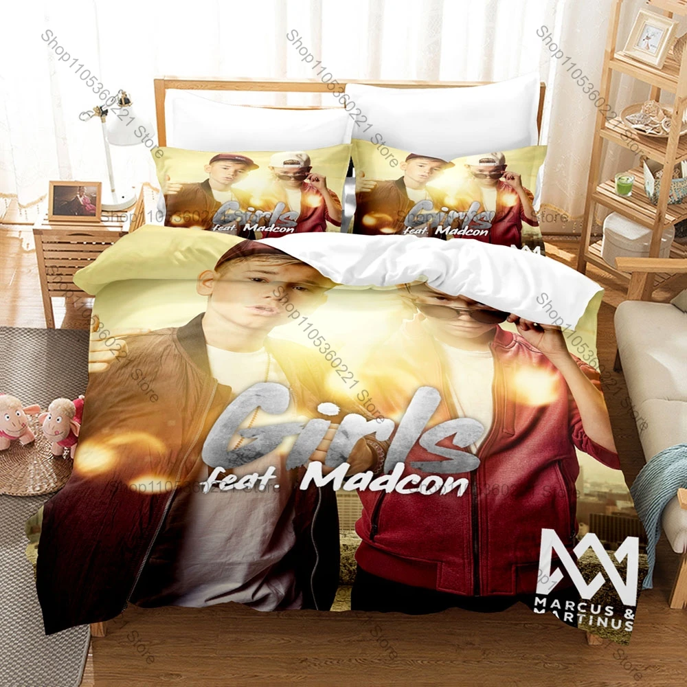 Famous Duo Marcus and Martinus Bedding Set 3Pcs Printed Duvet Cover Set for Music Lovers Pop Singers queen size bedding sets