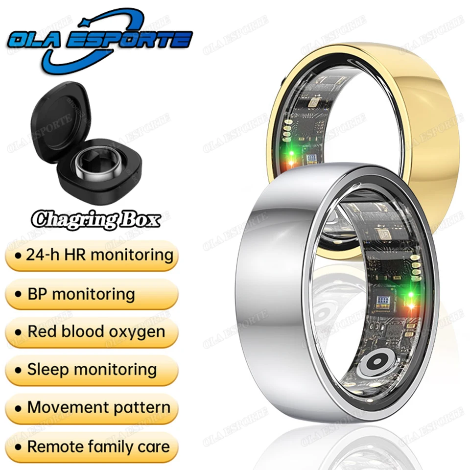 

New 5ATM Waterproof Smart Ring GPS Track Heart Rate Blood Oxygen/Pressure Sleep Monitoring Lightweight BT Smart Finger Ring 2025