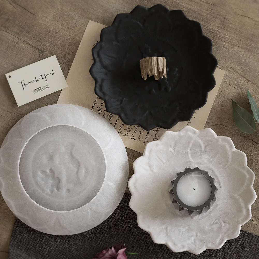 Lotus Storage Tray Silicone Mold for DIY Jewelry Display Fruit Plate Craft Making Plaster Resin Mold
