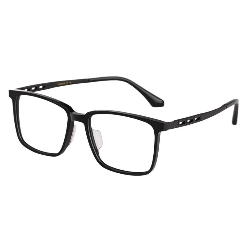 OLLYMURS Square Ultra-light Titanium Business Pure  Square Glasses Frame Acetate  Optical Prescription Eyeglasses Men HT5022B
