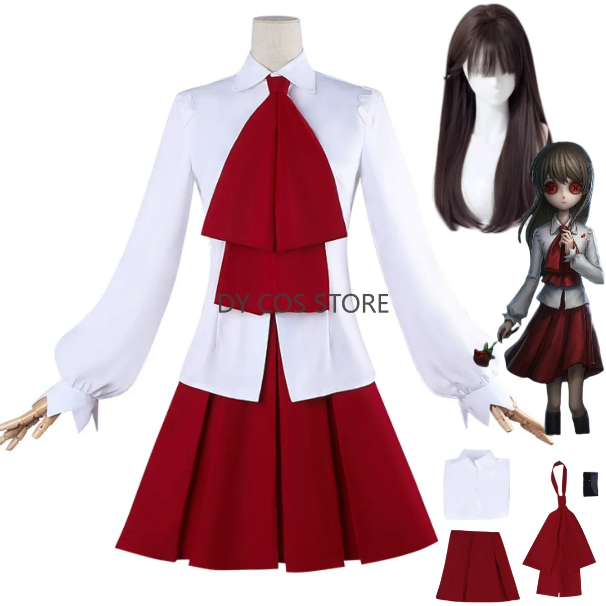 Juego Identity V Alice Derose disfraz de Cosplay nueva piel Japón Corea del Sur JK uniforme falda peluca mujer Sexy carnaval traje de Halloween