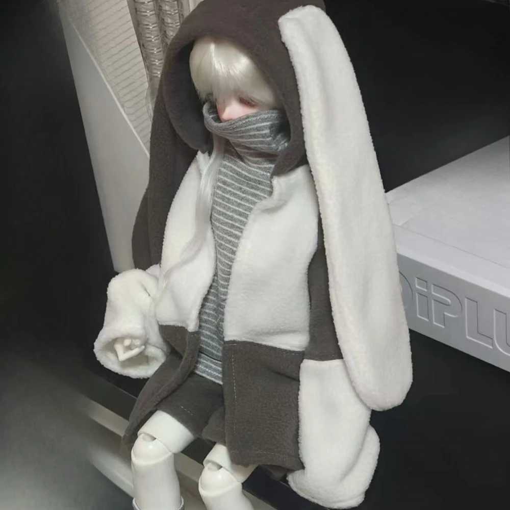 

1/4 Doll's Clothes Suit for 45cm Bjd Doll Coat+long Sleeves+shorts+socks Girl Toys Dress Up Play House Doll Accessories, No Doll