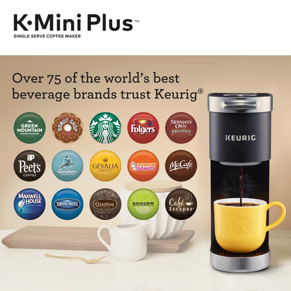 Plus Single Serve K-Cup Pod Coffee Maker, Black