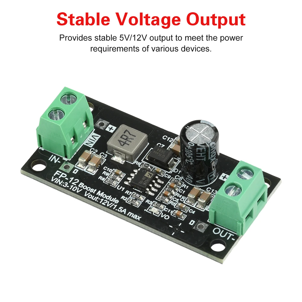 DC-DC Step-up Module 20W Boost Module Supports 3.3V 5V to 5V 12V Regulated Power Supply Module Low Temperature Operation