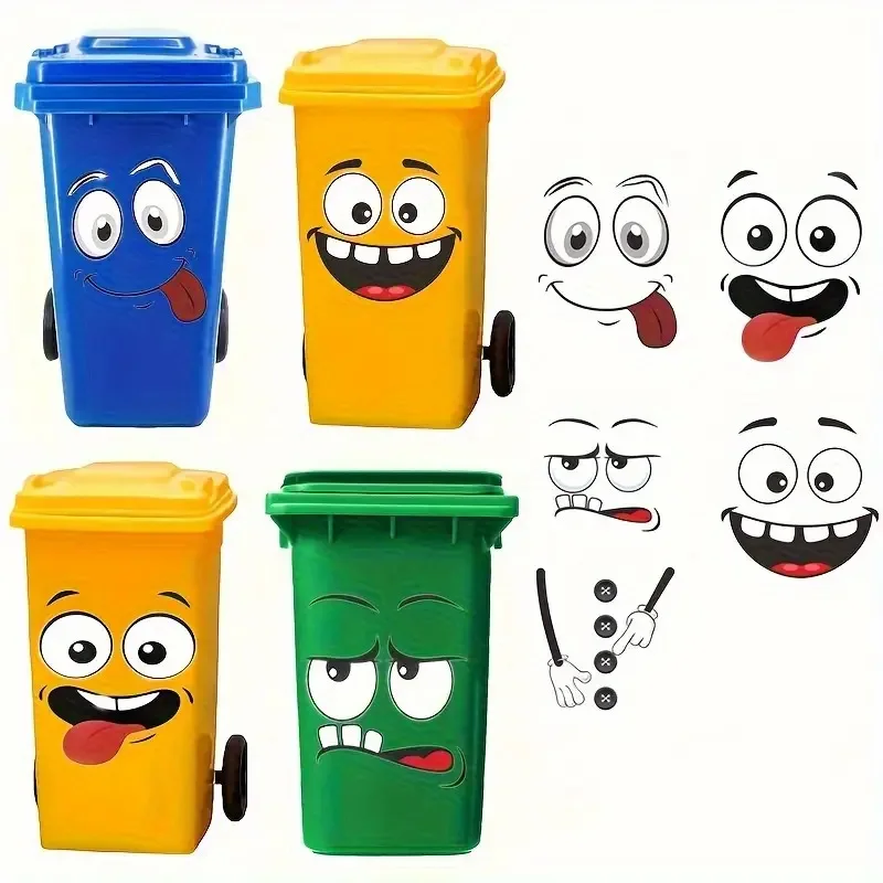 Trash Can Sticker Toilet Cover Decal Refrigerator Self-adhesive Expression Sticker Indoor and Outdoor Decorative Wall Sticker