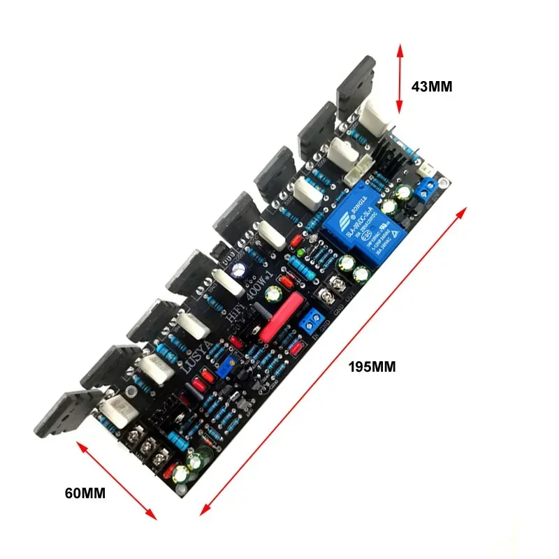 Upgraded Version Mono Channel 400W Tube 2SC5200 + 2SA1943 20V-90V HIFI High Power Audio Amplifier Board With Speaker Protect