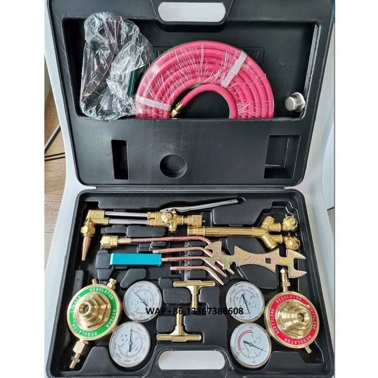 

Oxygen Acetylene Gas Cutting Kit Gas Regulator with Hose and Cutting Torch Kit Ossigeno-acetilene Kit De Acetileno