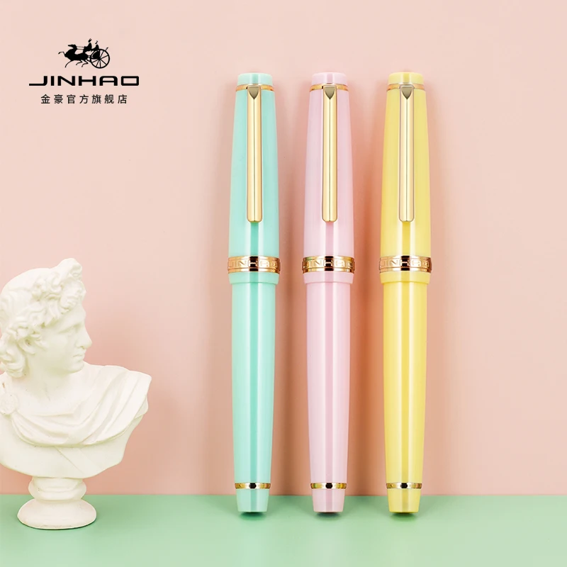 

Luxury Jinhao 82 Series Fountain Pen Acrylic F 0.5mm Nib School Office Supplies Business Writing Ink Pens Gold Clip Blue Yellow