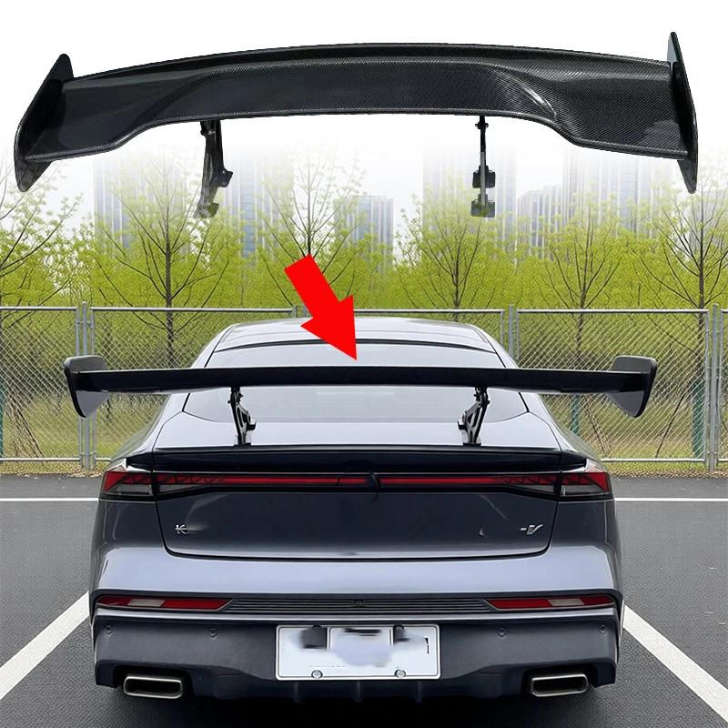 For Changan UNI-V Sport Cars Carbon Fiber Rear Spoilers Wings Universal GT Styling Automobiles Parts Accessories Aerodynamic Per