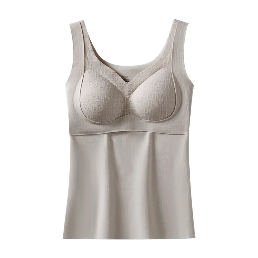 

Wool Blend M-XXXXL Size Women Warm Vest Bottoming Shirt Soft Chest Pad Vest Comfortable Solid Color Slimming Vest Underwear