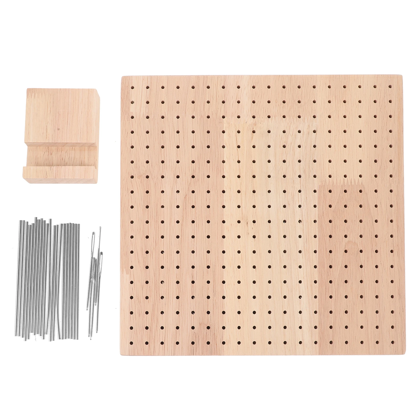 

1 Set Crochet Wooden Knitting Aid Tool Square Sturdy For Weaving Crafts Diy Beginners Wood Blocking Crocheting Pin Board Needles