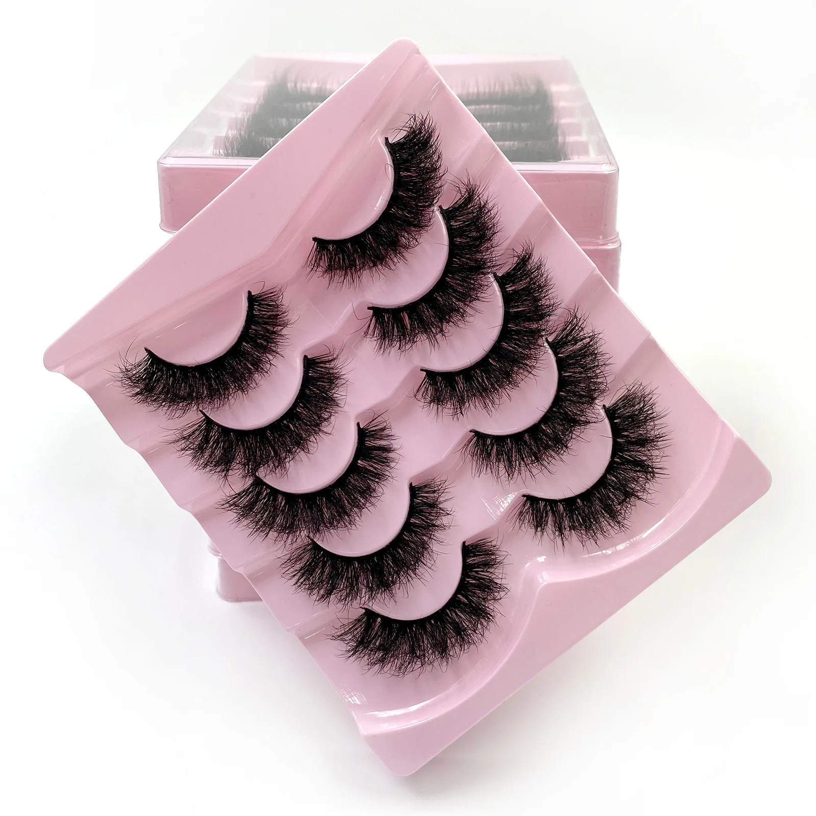 5Pairs 3D Mink False EyeLashes Winged Lashes Thick EyeLashes Makeup Fake EyeLashes Volume Lash Dramatic Mink EyeLashes