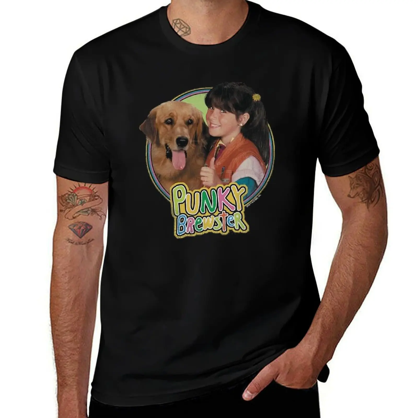 

PUNKY brewster n dog T-Shirt Breathable Basic Cotton T-Shirt