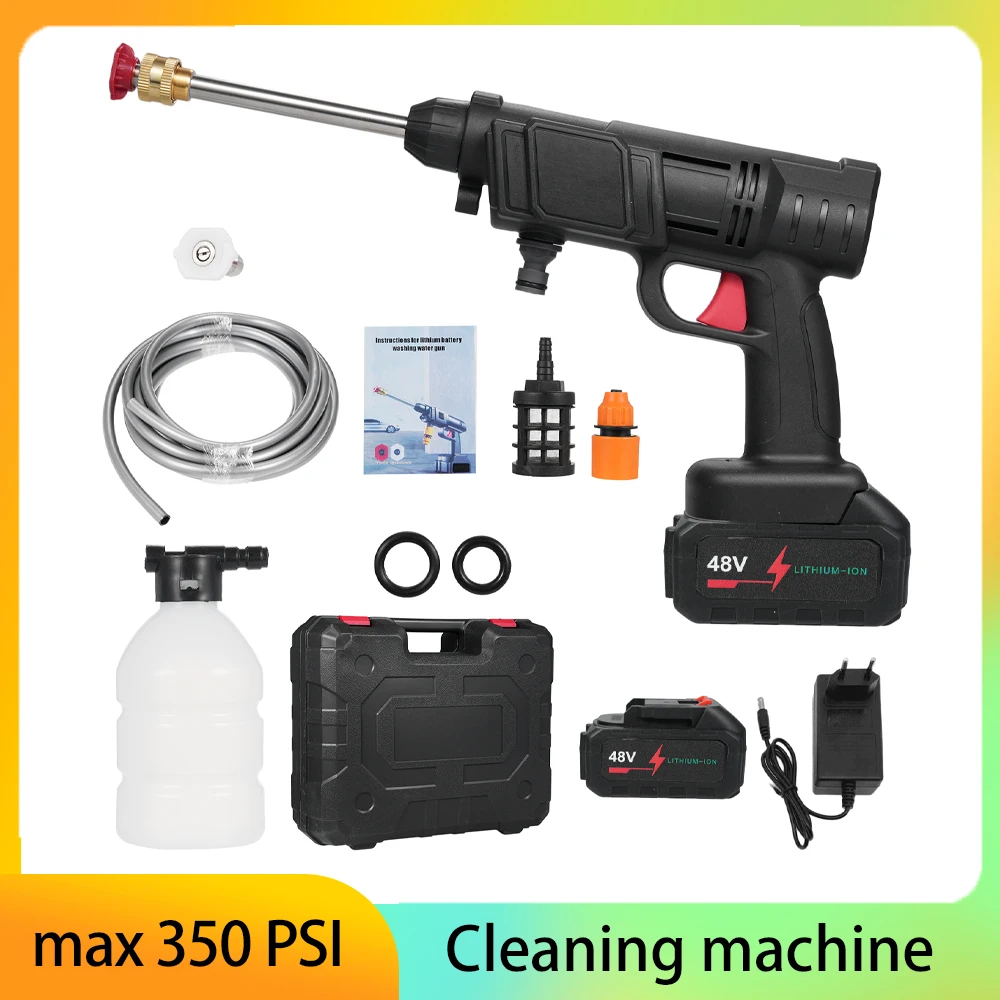 Home High Pressure Washer 21V Lithium Battery Cordless Car Washing Machine Portable Powerful Car Washer Home Car Wash Sprinkler