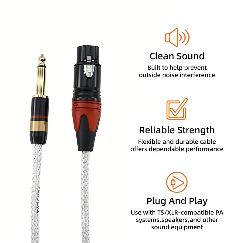 6.5mm to XLR Male Female Cable For Professional Recording Extension Line Balanced XLR Mixer Speaker Amplifier Live Microphone
