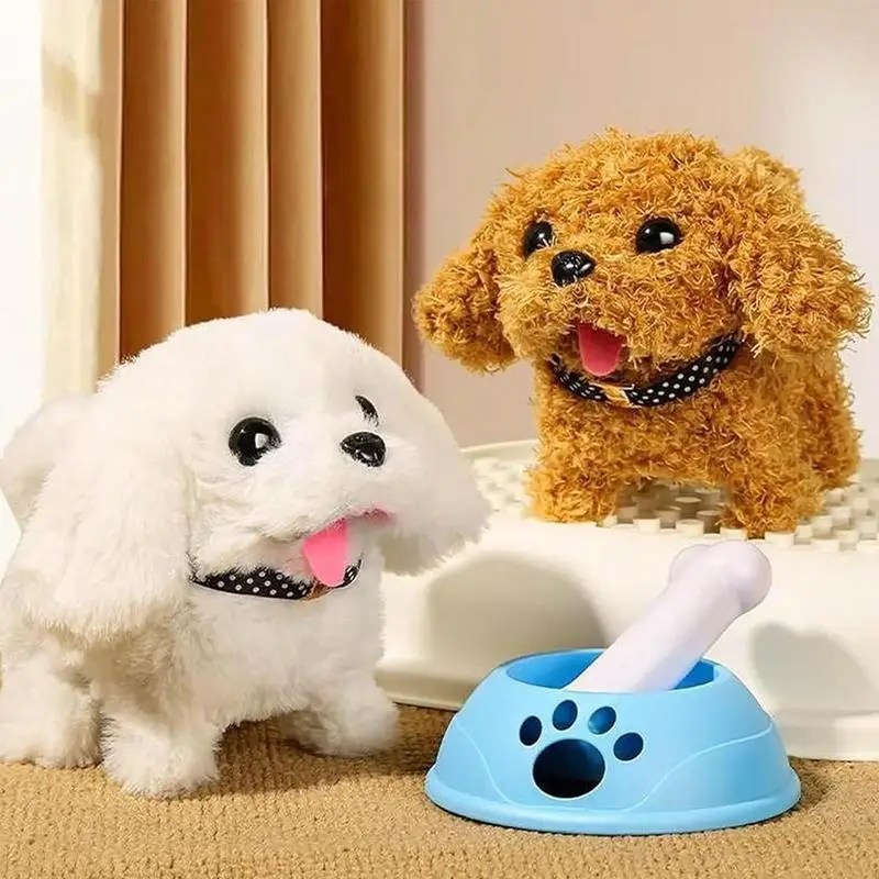 Electric Plush Robot Dog Toy Realistic Simulation Smart Puppy Called Walking Barking Wagging Tail Interactive Toys Toddler Gifts