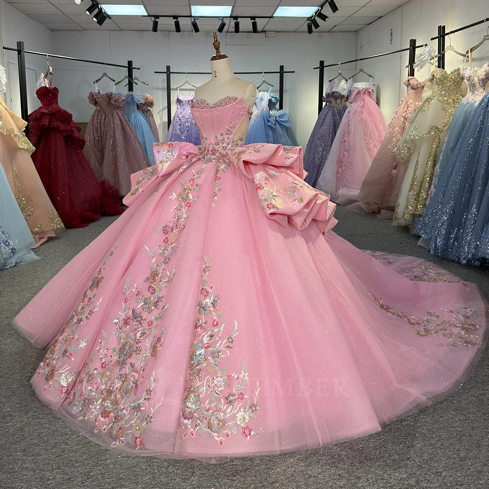 Beading quinceanera vestido 2025 sem alças doce 16 festa de aniversário vestido de baile para menina personalizado vestidos de 15 quinceañera dy6933