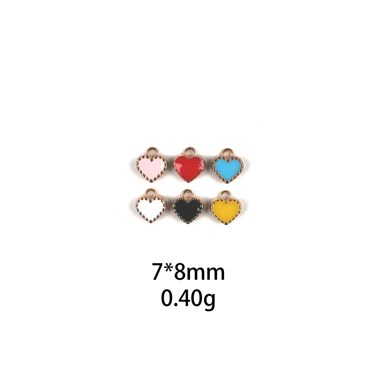 10pcs Small Color Heart Enamel Charms 7*8mm Alloy Handmaking Floating DIY Earrings Pendant Fashion Jewelry Accessory